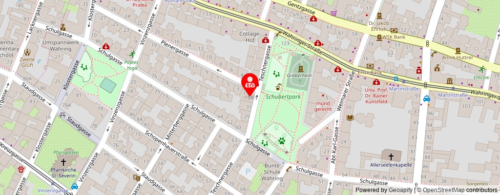 Street map section around the address