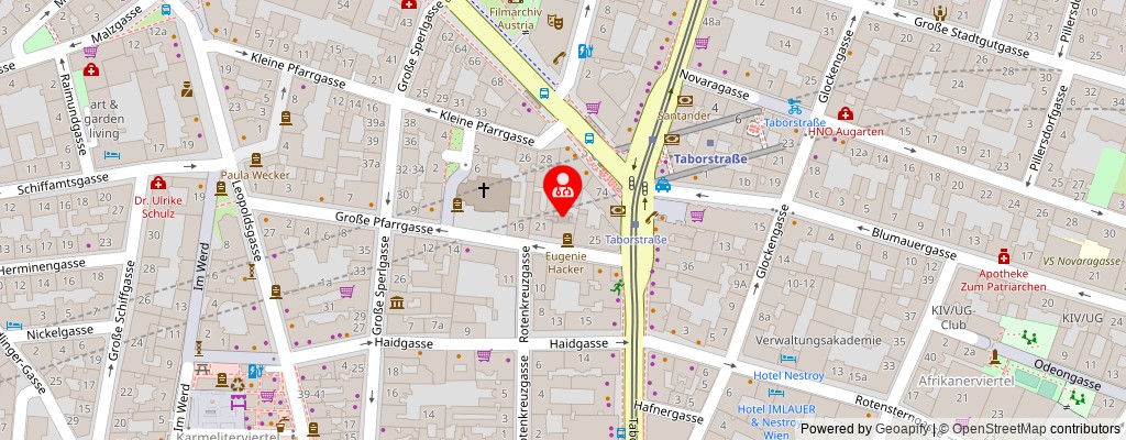 Street map section around the address