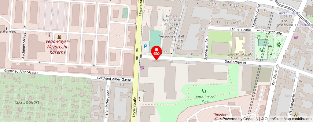 Street map section around the address