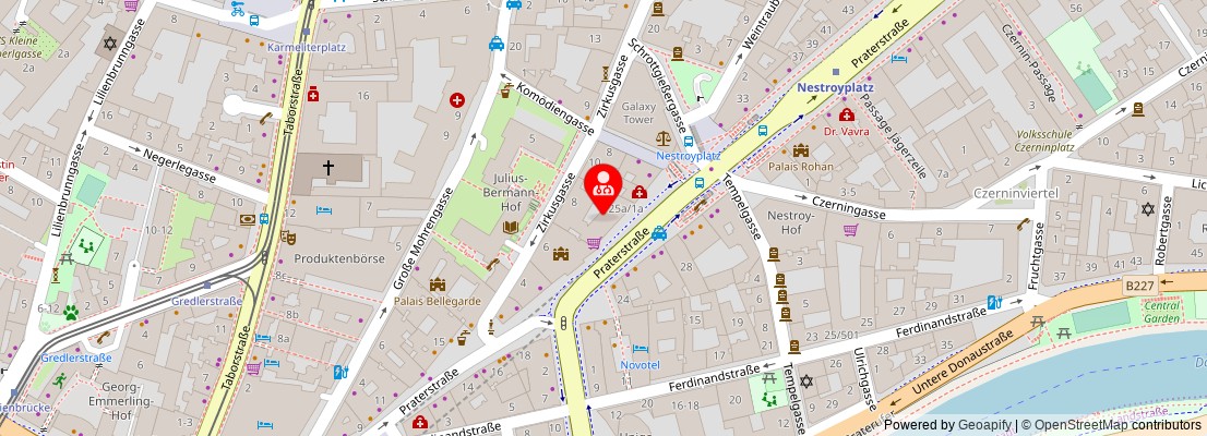 Street map section around the address