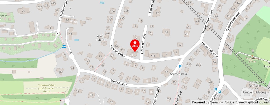 Street map section around the address