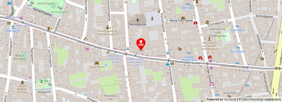 Street map section around the address