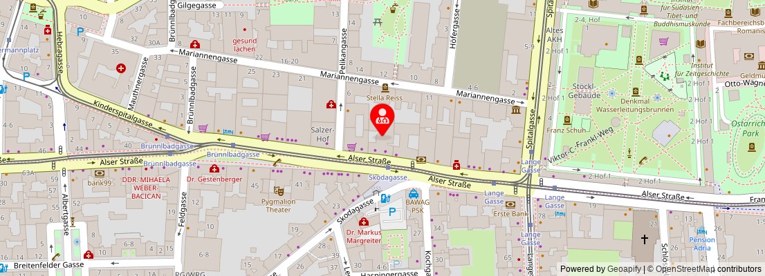 Street map section around the address