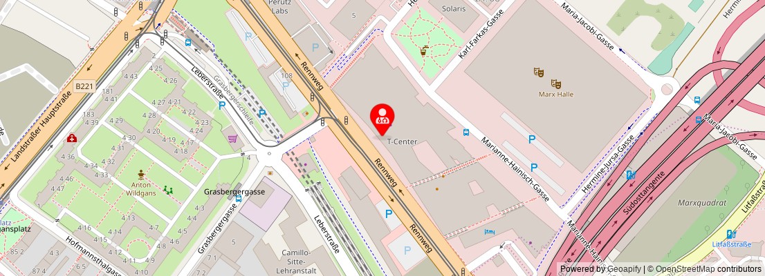 Street map section around the address