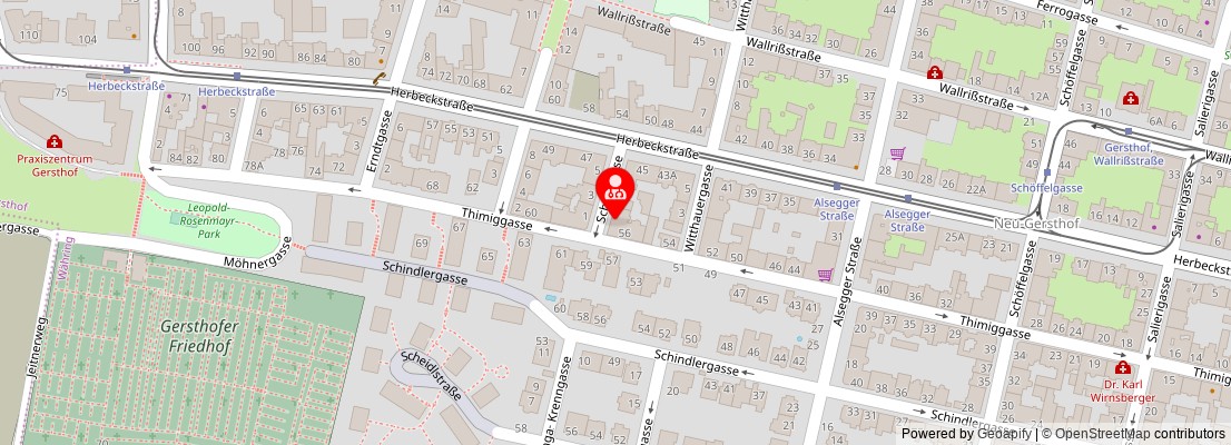 Street map section around the address