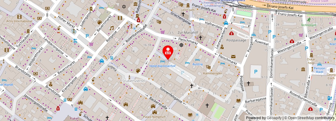 Street map section around the address