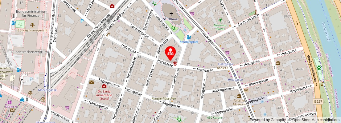 Street map section around the address