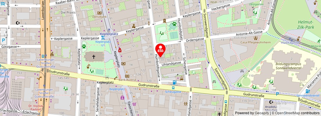 Street map section around the address