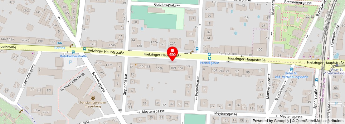 Street map section around the address