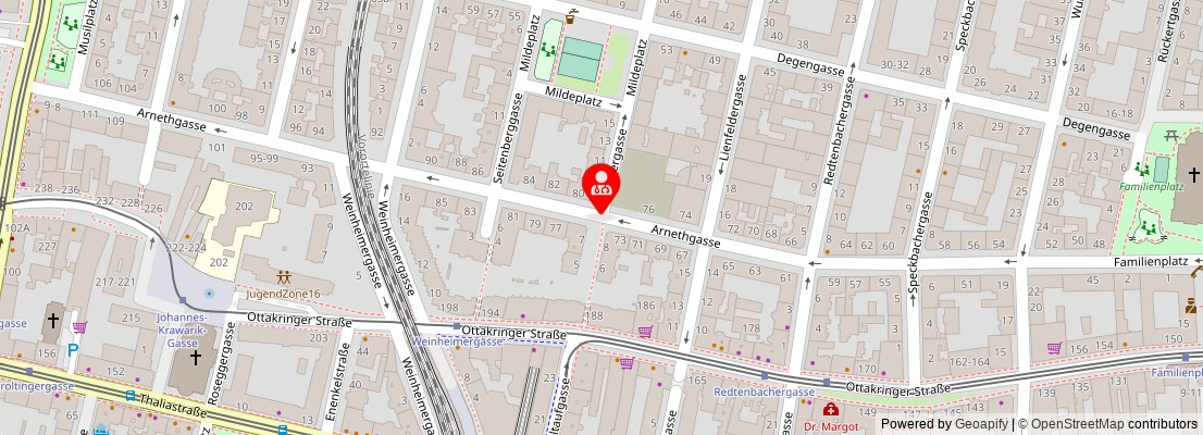 Street map section around the address