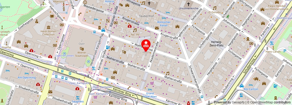 Street map section around the address