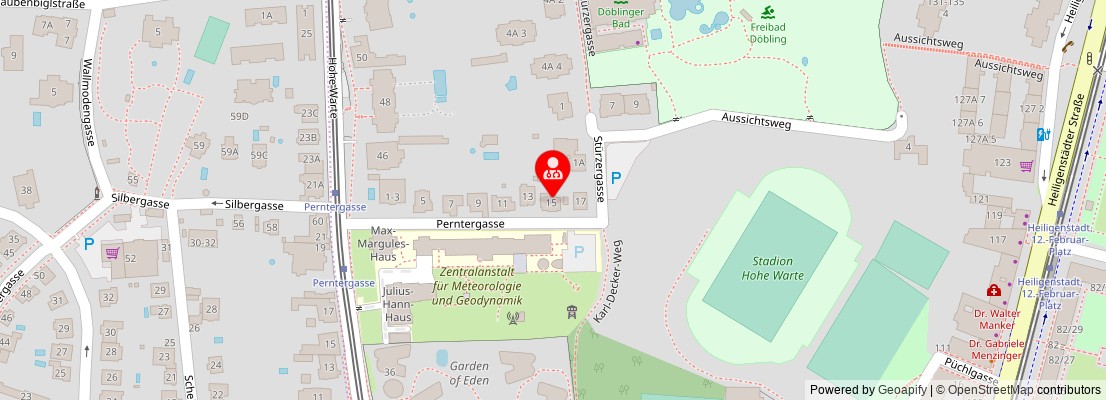 Street map section around the address