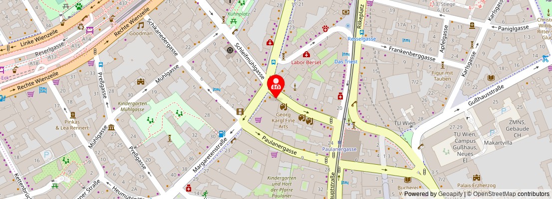 Street map section around the address