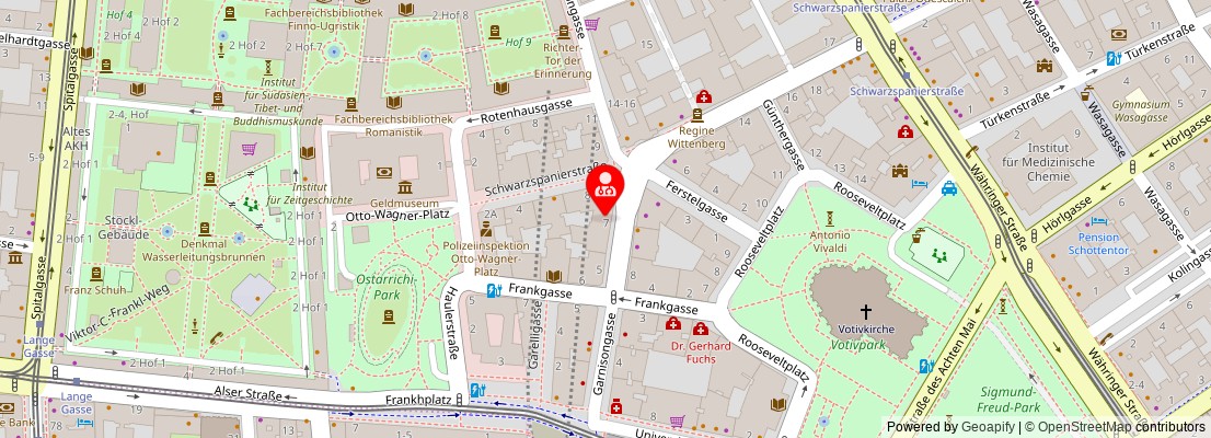 Street map section around the address