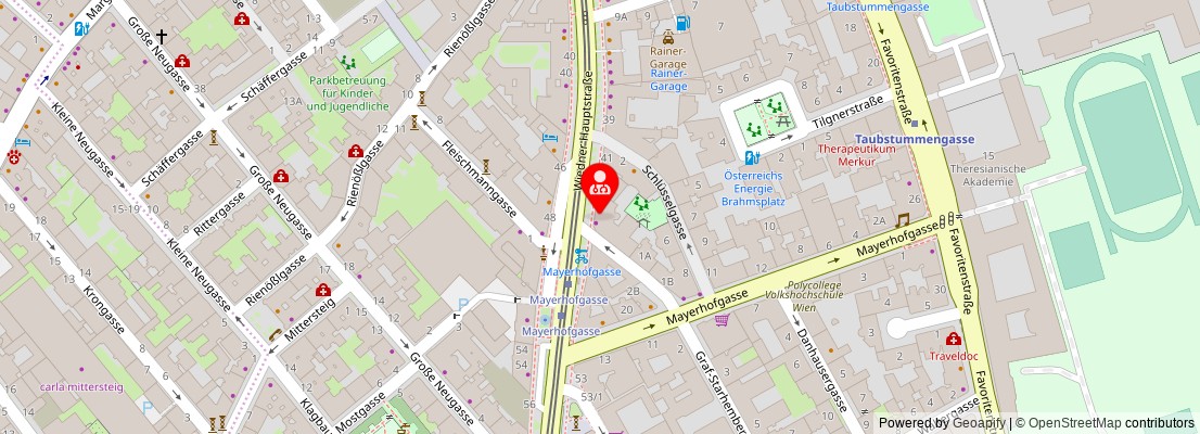Street map section around the address