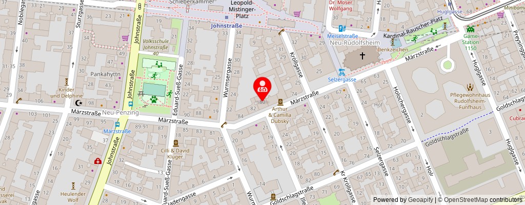 Street map section around the address