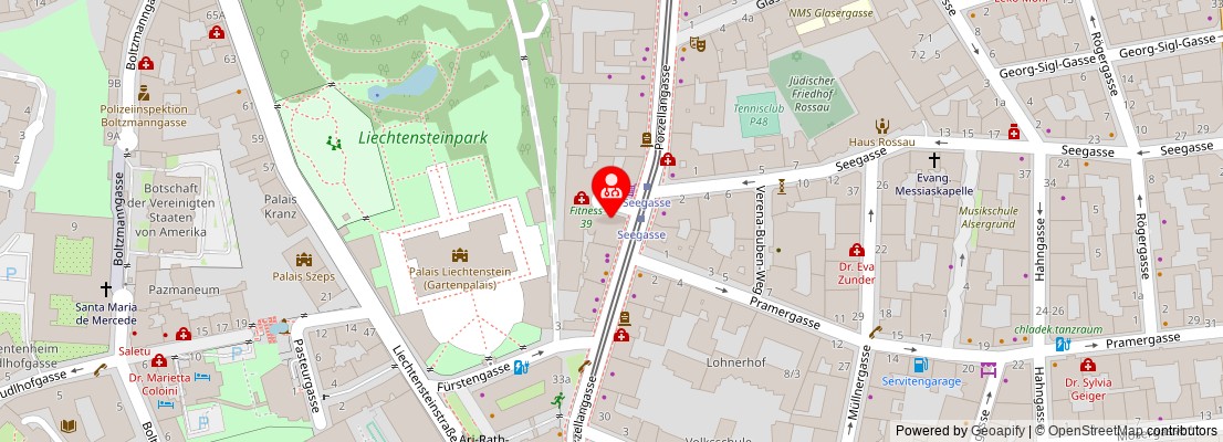 Street map section around the address