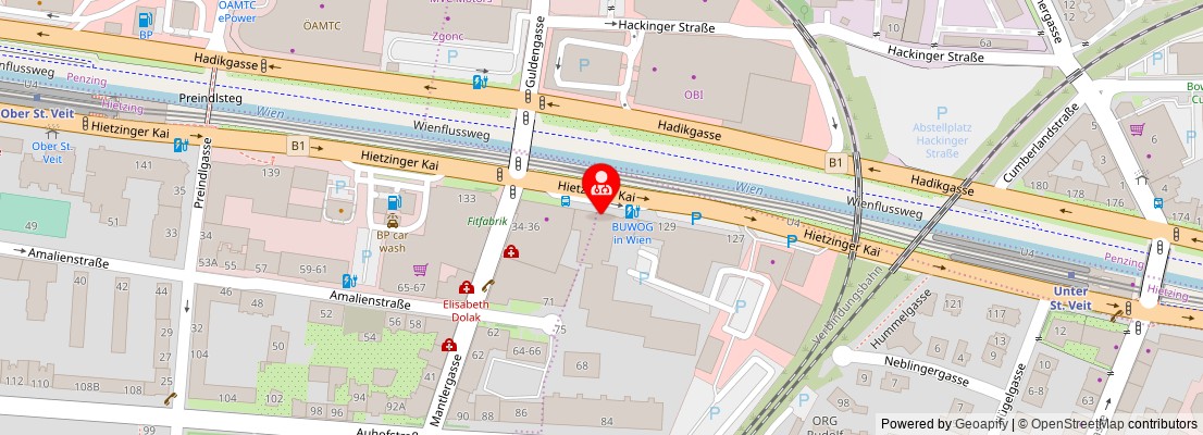 Street map section around the address