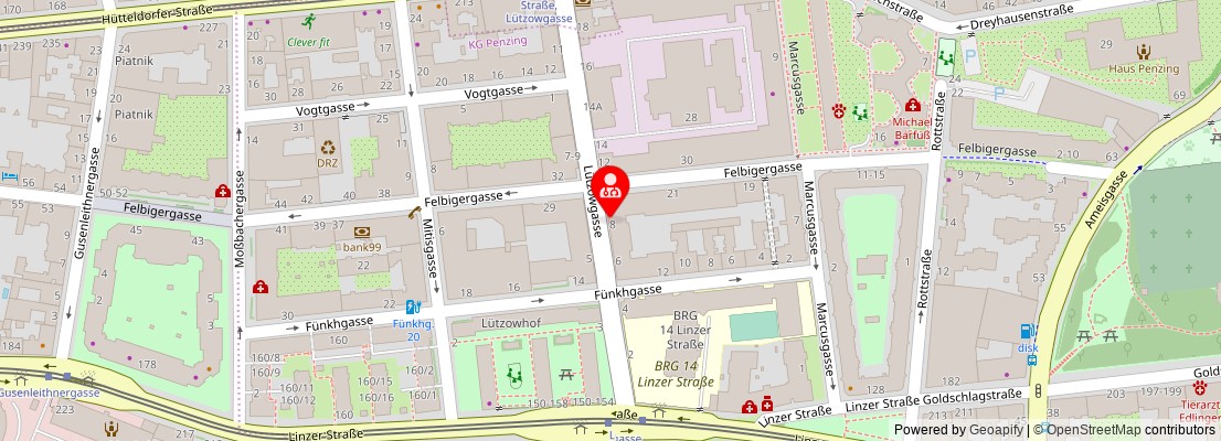 Street map section around the address