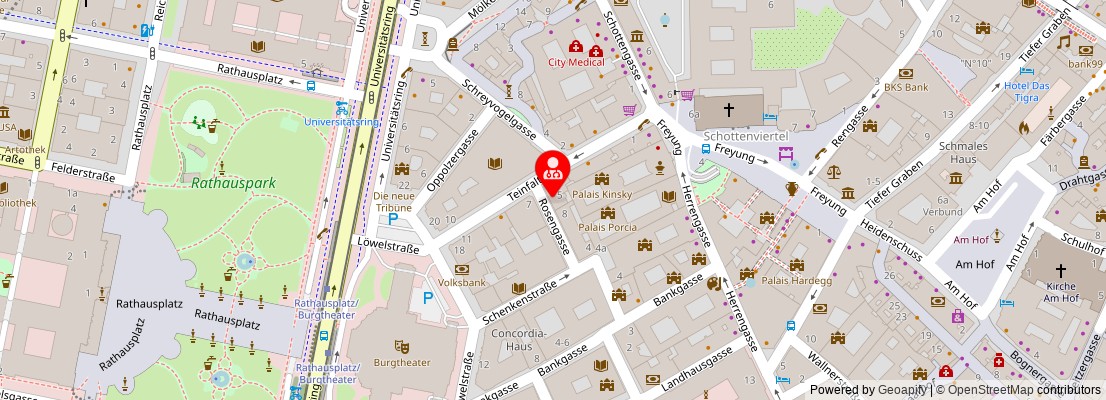 Street map section around the address