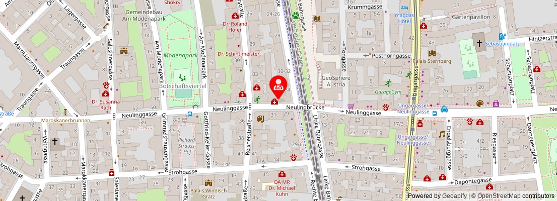 Street map section around the address