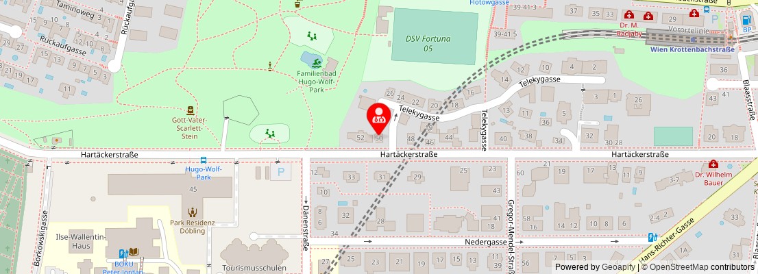 Street map section around the address