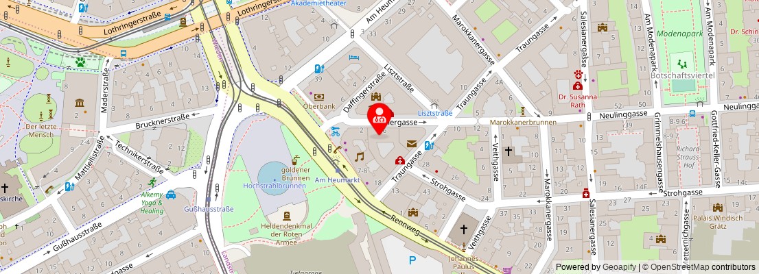 Street map section around the address