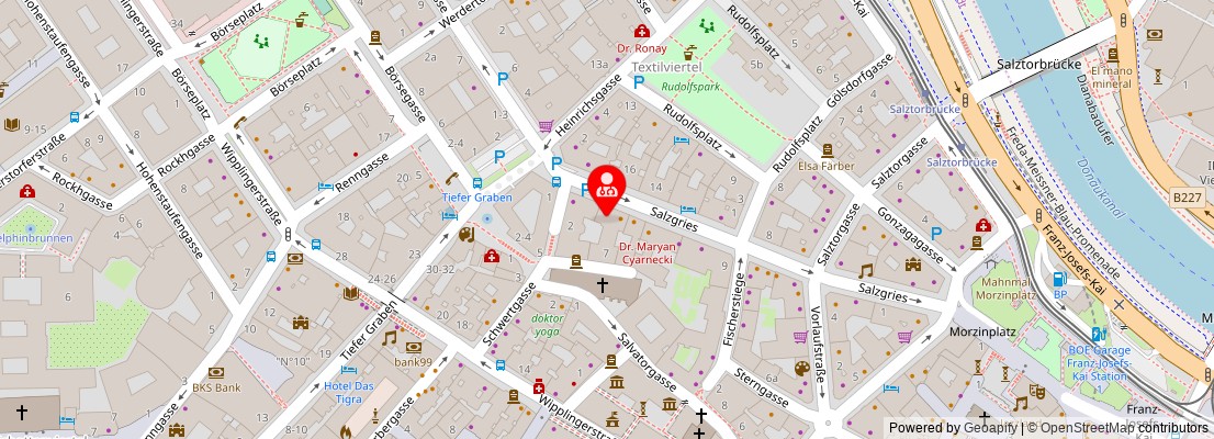 Street map section around the address