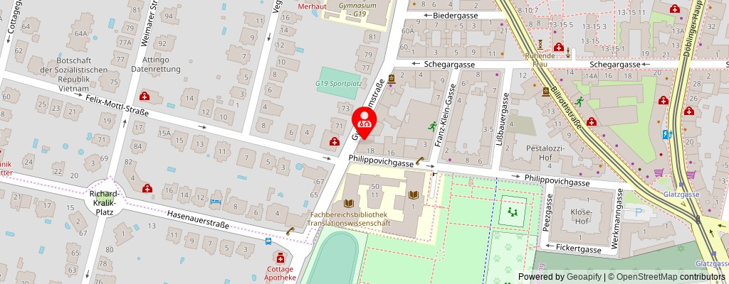 Street map section around the address